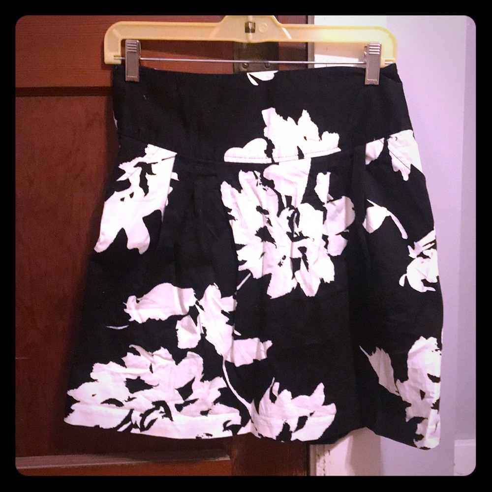 Black and white flower skirt